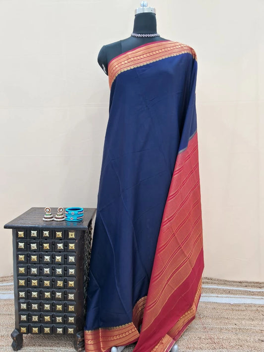 Classic Navy Crepe Silk Saree 