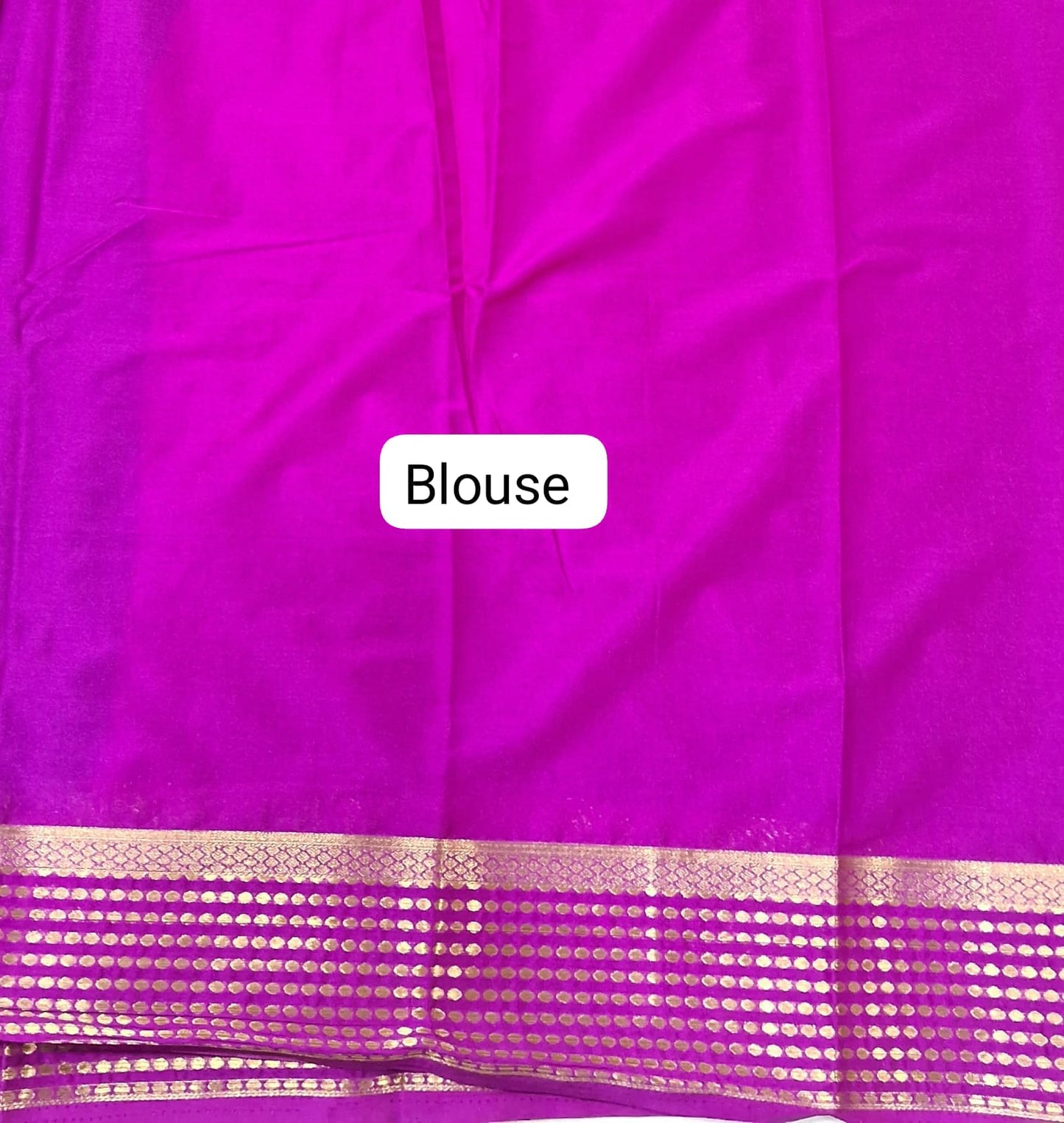 Navy Blue Plain Crepe Silk Saree blouse