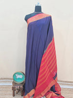 Timeless Navy Blue Crepe Silk Saree 