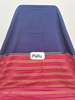 Timeless Navy Blue Crepe Silk Saree pallu