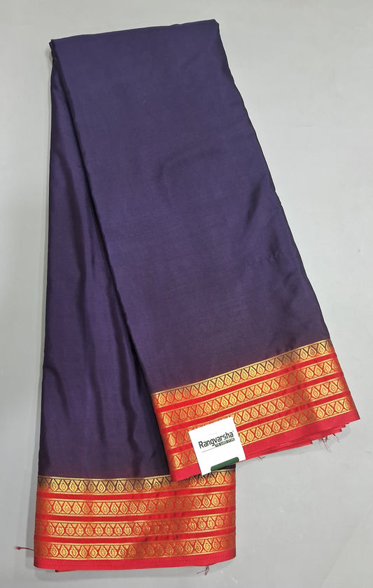 Navy Blue Plain Crepe Silk Saree 