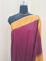 Walnut Brown Plain Crepe Silk Saree 1