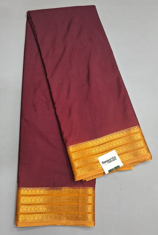 Walnut Brown Plain Crepe Silk Saree