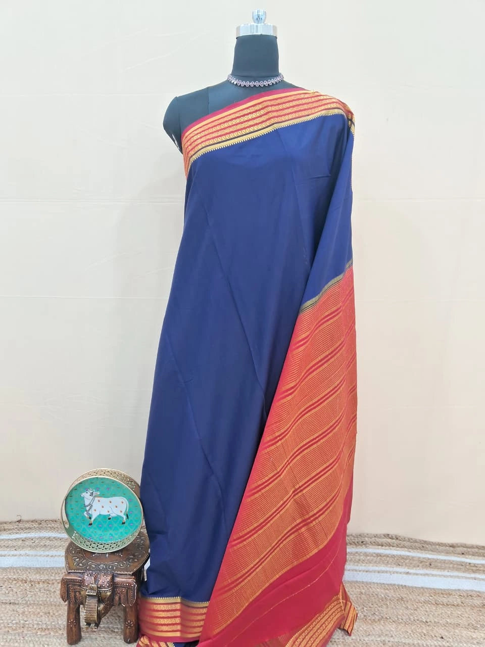 Charming  Navy Blue Crepe Silk 