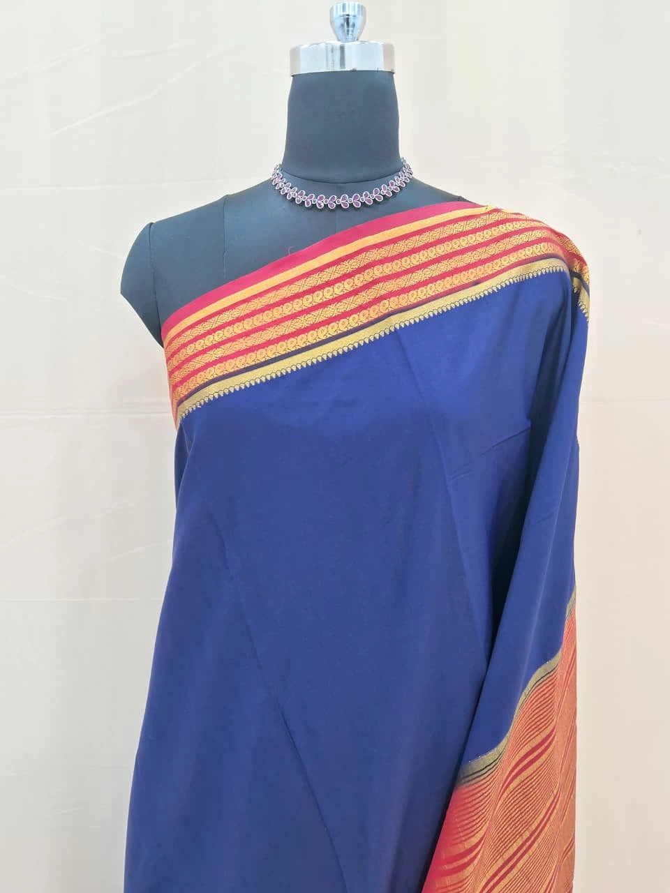 Charming Navy Blue Crepe Silk 1