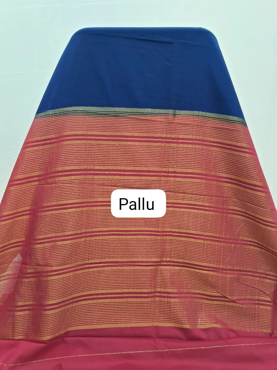 Charming Navy Blue Crepe Silk pallu