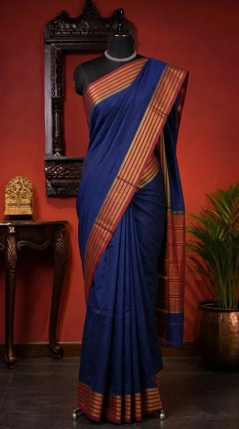 Charming  Navy Blue Crepe Silk 
