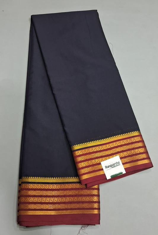 Black Plain Crepe Silk Saree
