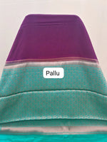 Wine Plain Crepe Silk Saree pallu