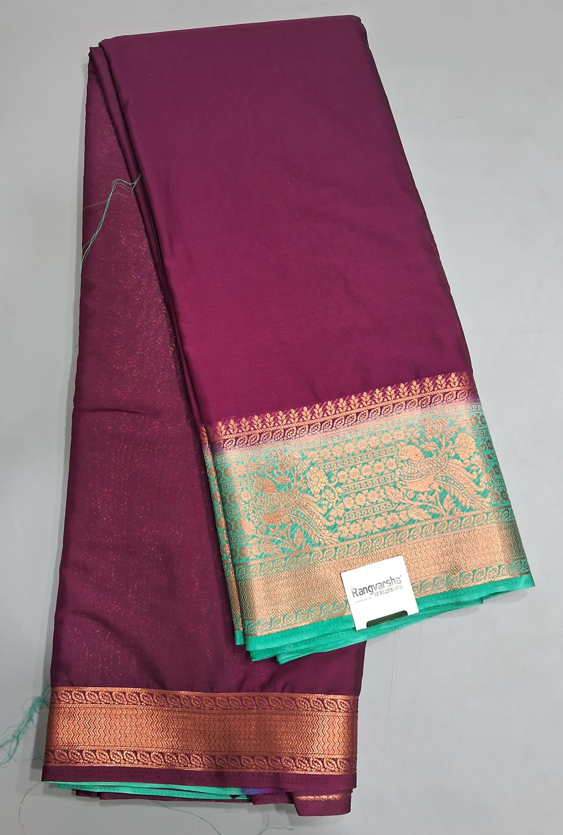 Wine Plain Crepe Silk Saree