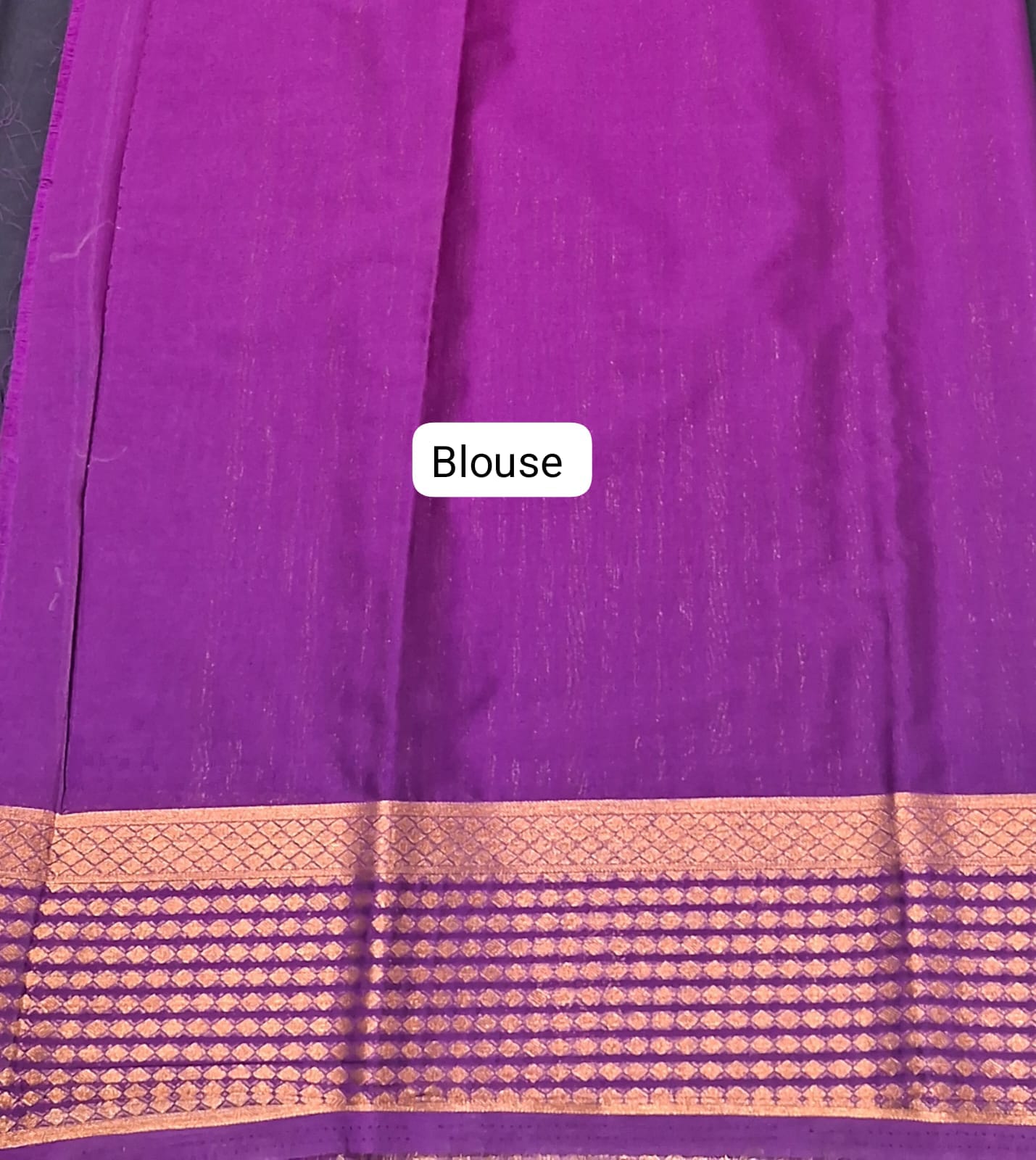 Dark Navy Blue Crepe Silk Saree blouse