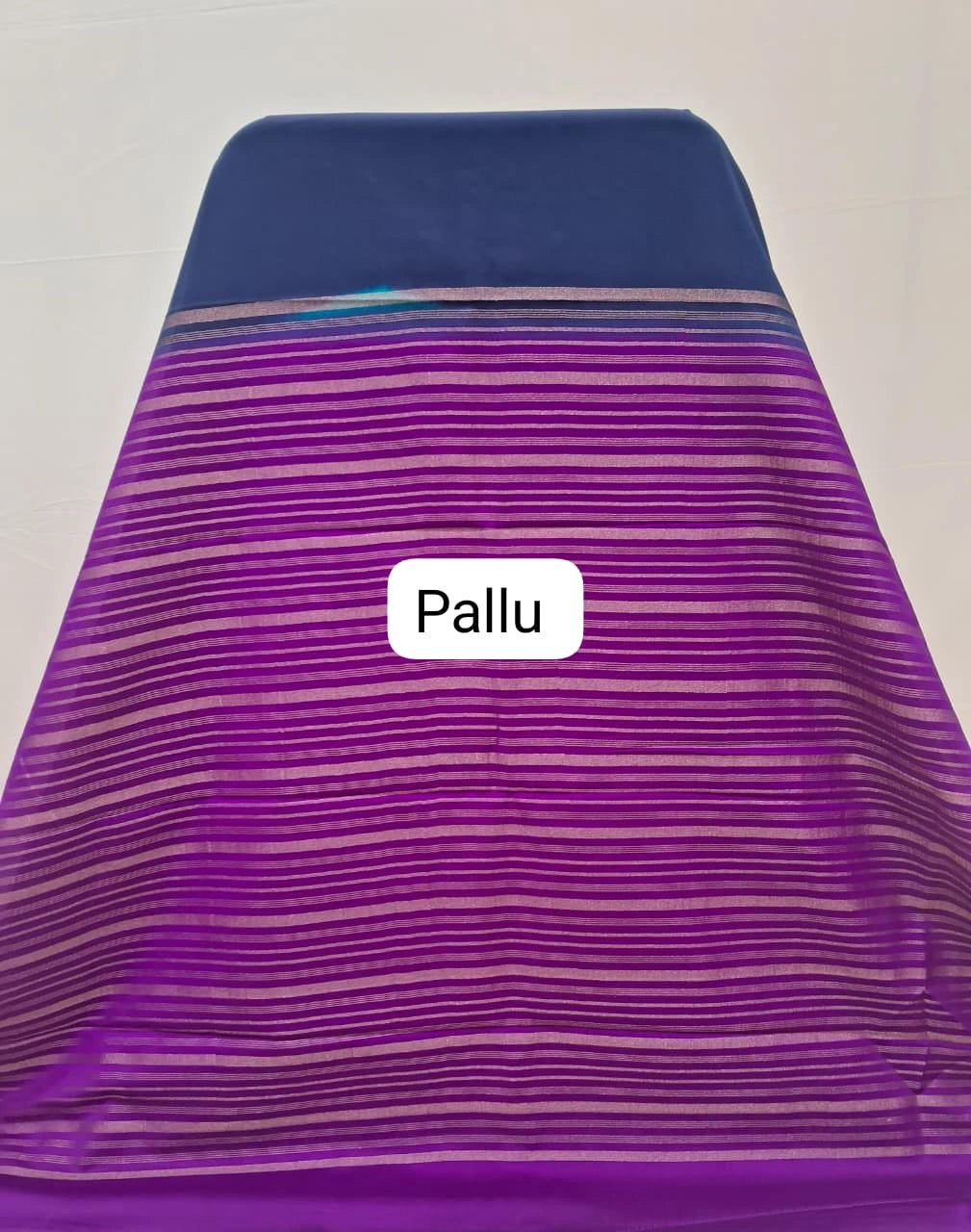 Radiant Navy Blue Crepe Silk Saree pallu