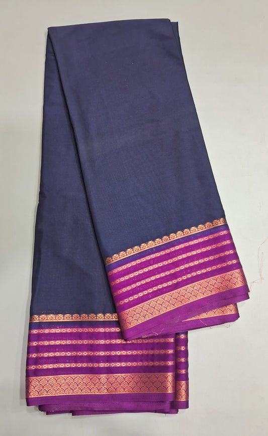 Navy Blue Crepe Silk Saree
