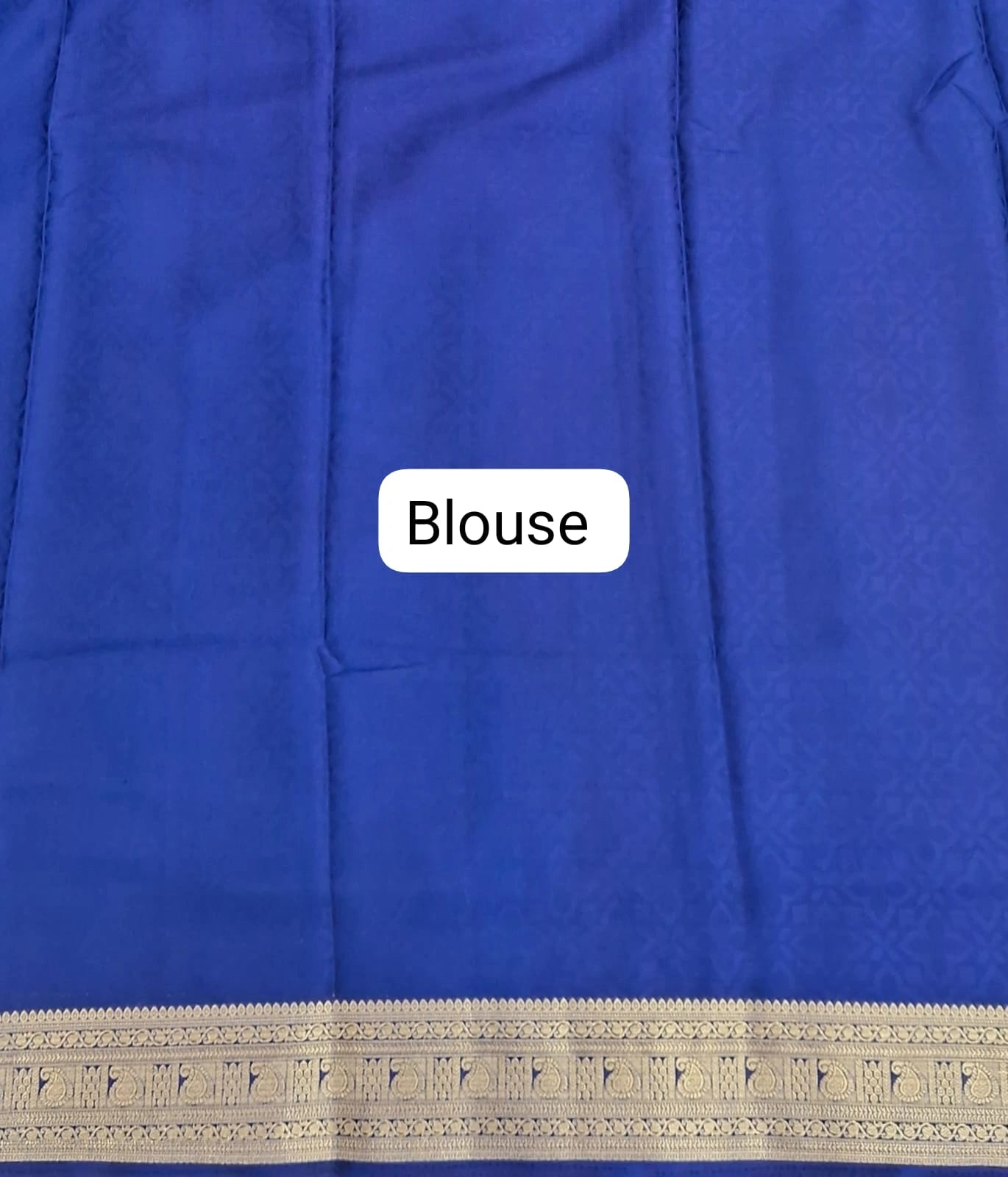 Cornflower Blue Crepe Silk Saree blouse
