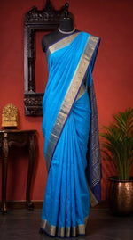 Cornflower Blue Crepe Silk Saree 