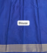 Blue plain Crepe Silk Saree blouse