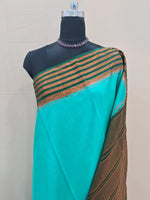 Rama Green Plain Crepe Silk Saree 1