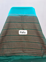 Rama Green Plain Crepe Silk Saree pallu