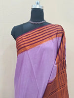 Lavender Plain Crepe Silk Saree 1