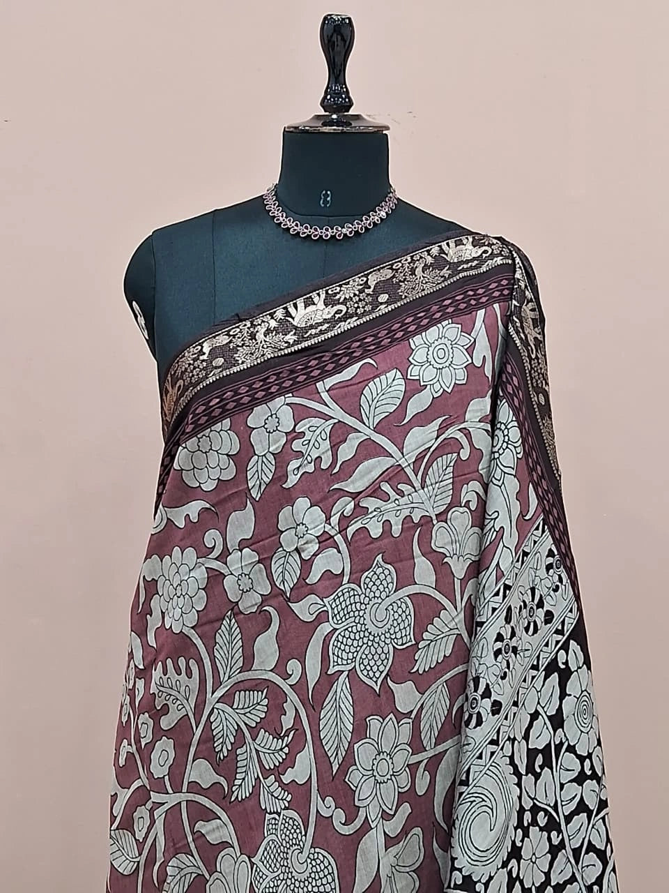 Rust Red Mysore Silk Saree 1