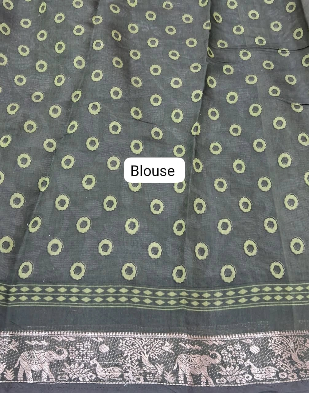 Leaf Green Mysore Silk Saree Blouse