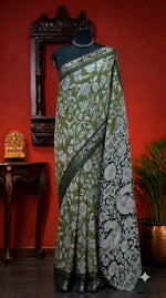 Leaf Green Mysore Silk Saree