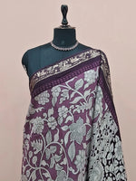 Light Purple Mysore Crepe Silk Saree 1