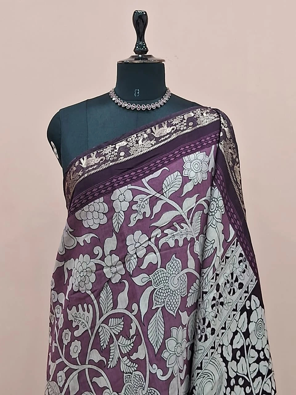 Light Purple Mysore Crepe Silk Saree 1