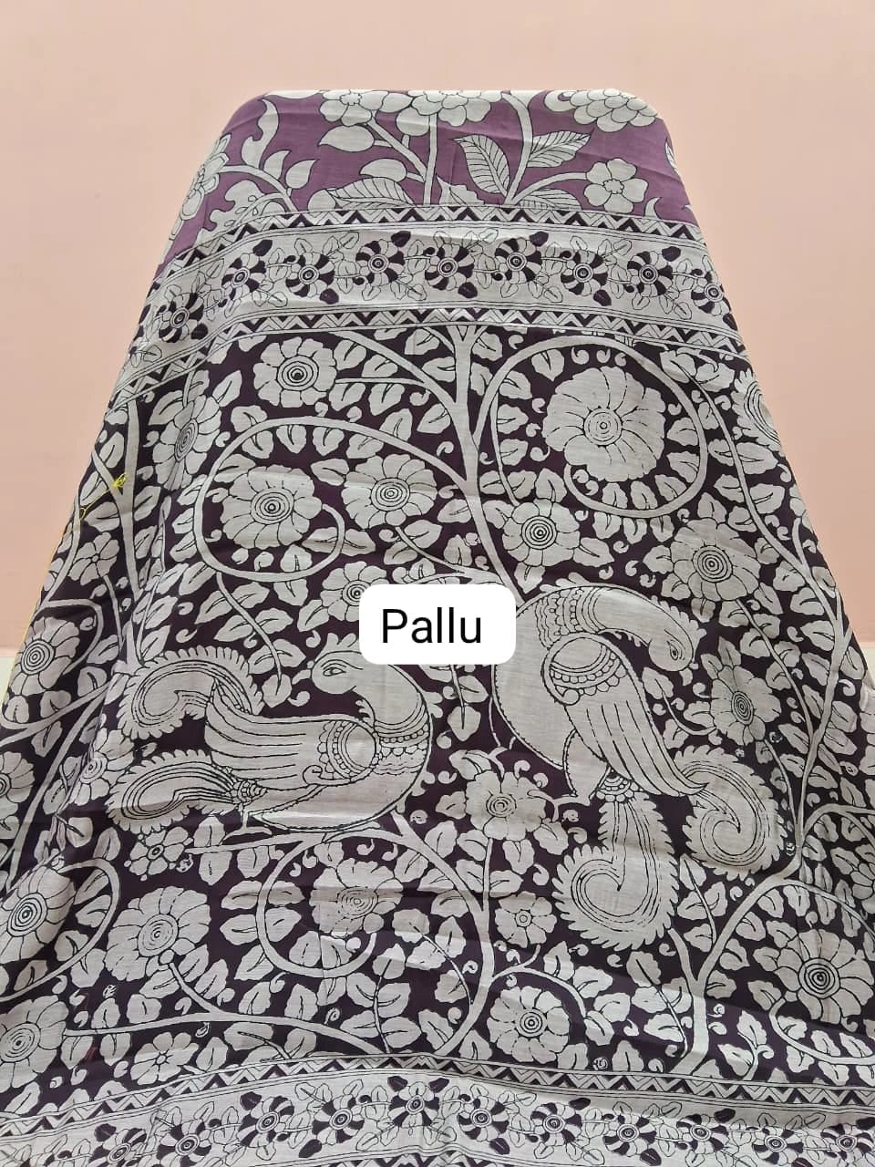 Light Purple Mysore Crepe Silk Saree Pallu
