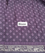 Light Purple Mysore Crepe Silk Saree Blouse