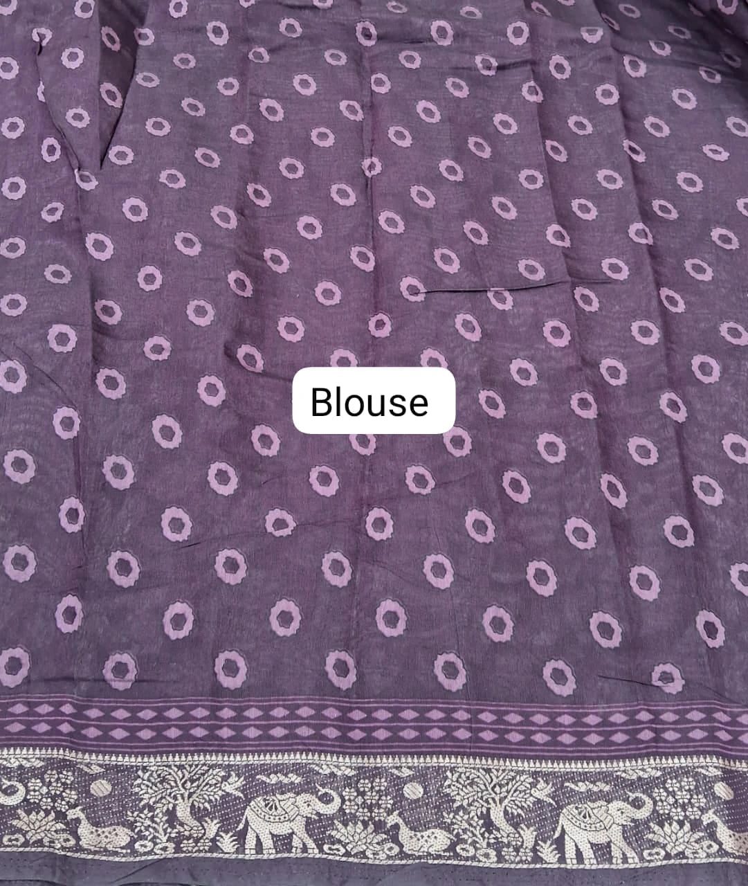 Light Purple Mysore Crepe Silk Saree Blouse