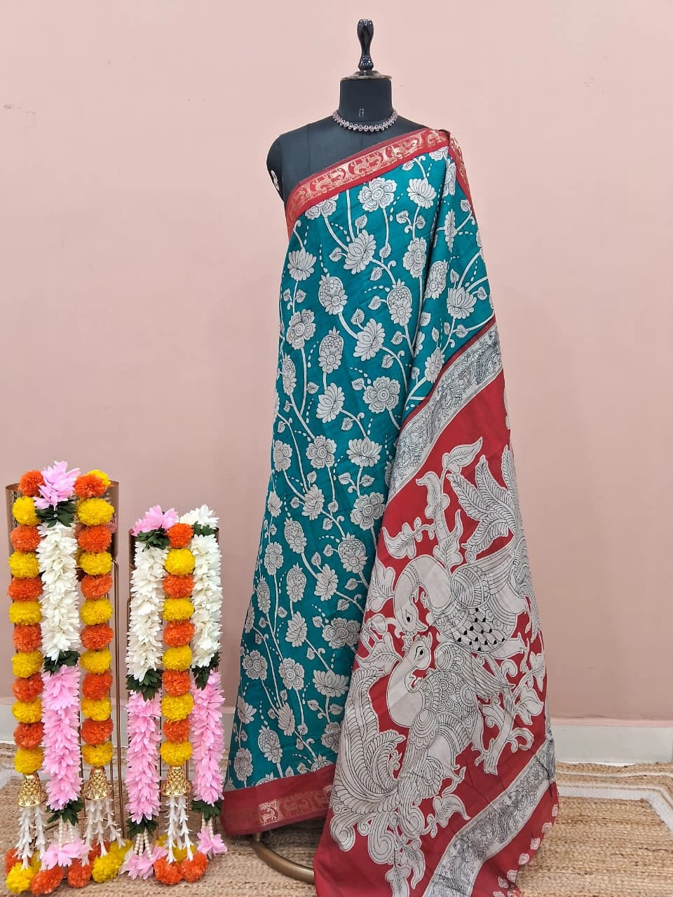 Marine Blue Mysore Crepe Silk Saree 