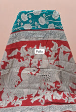 Marine Blue Mysore Crepe Silk Saree Pallu