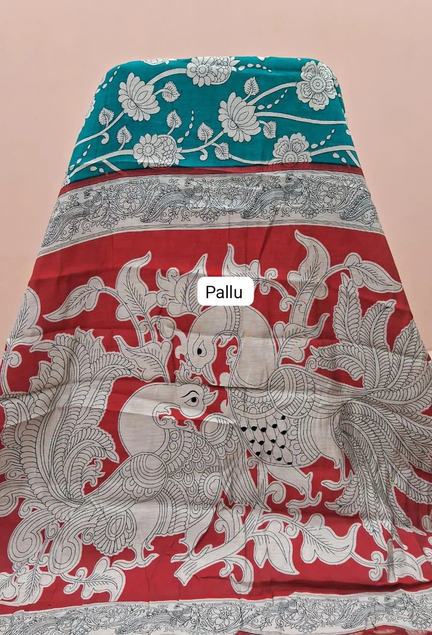 Marine Blue Mysore Crepe Silk Saree Pallu