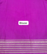 Navy Blue Mysore Crepe Semi Silk Saree Bouse