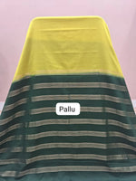 Citron Green Mysore Crepe Semi Silk Saree pallu