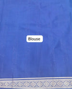 Sky Blue Mysore Crepe Semi Silk Saree blouse