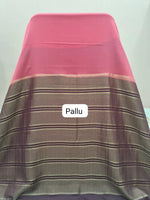 Rose Pink Mysore Crepe Semi Silk Saree Pallu