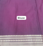 Rose Pink Mysore Crepe Semi Silk Saree Blouse