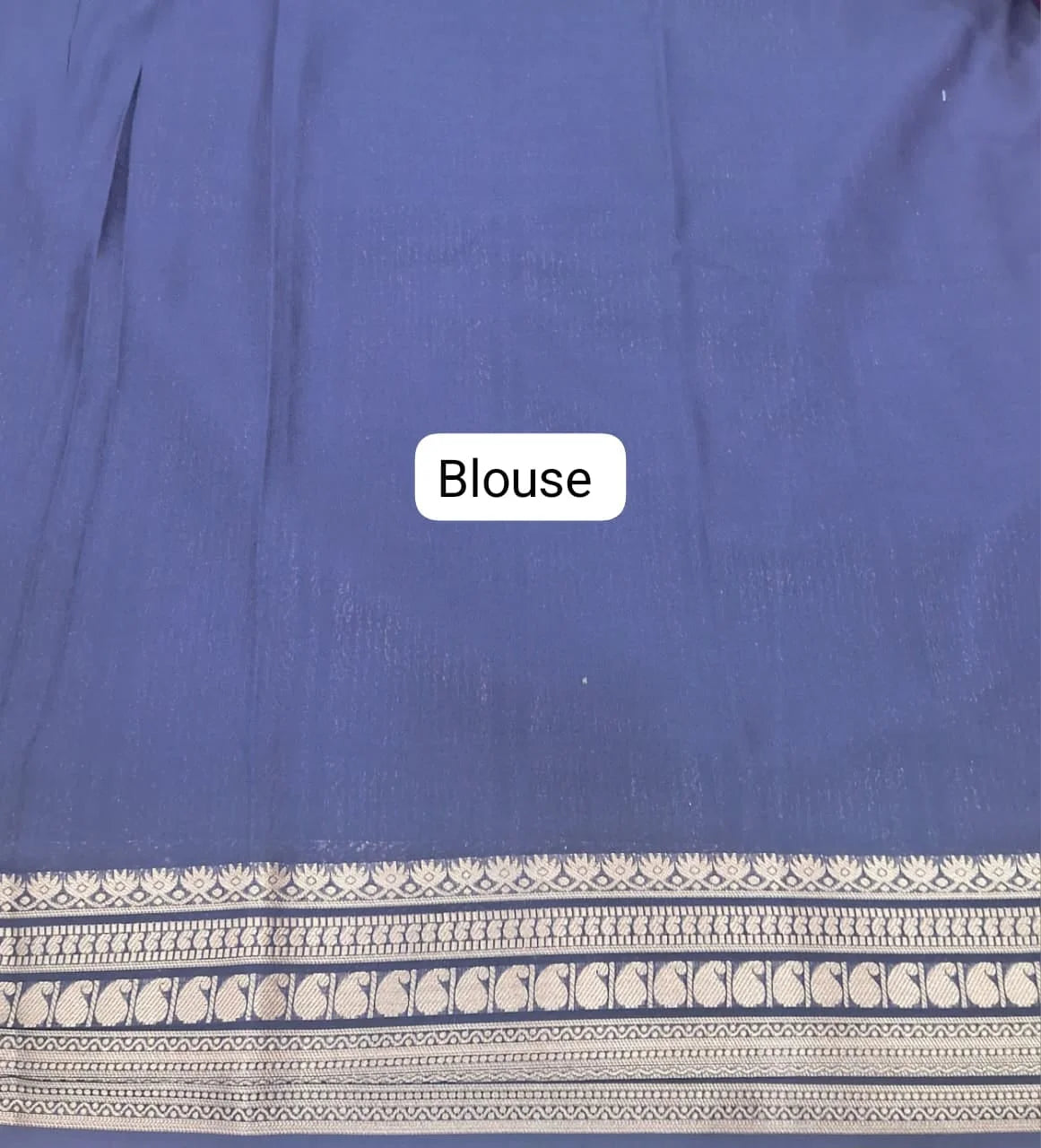Dark Wine Mysore Crepe Semi Silk Saree  blouse