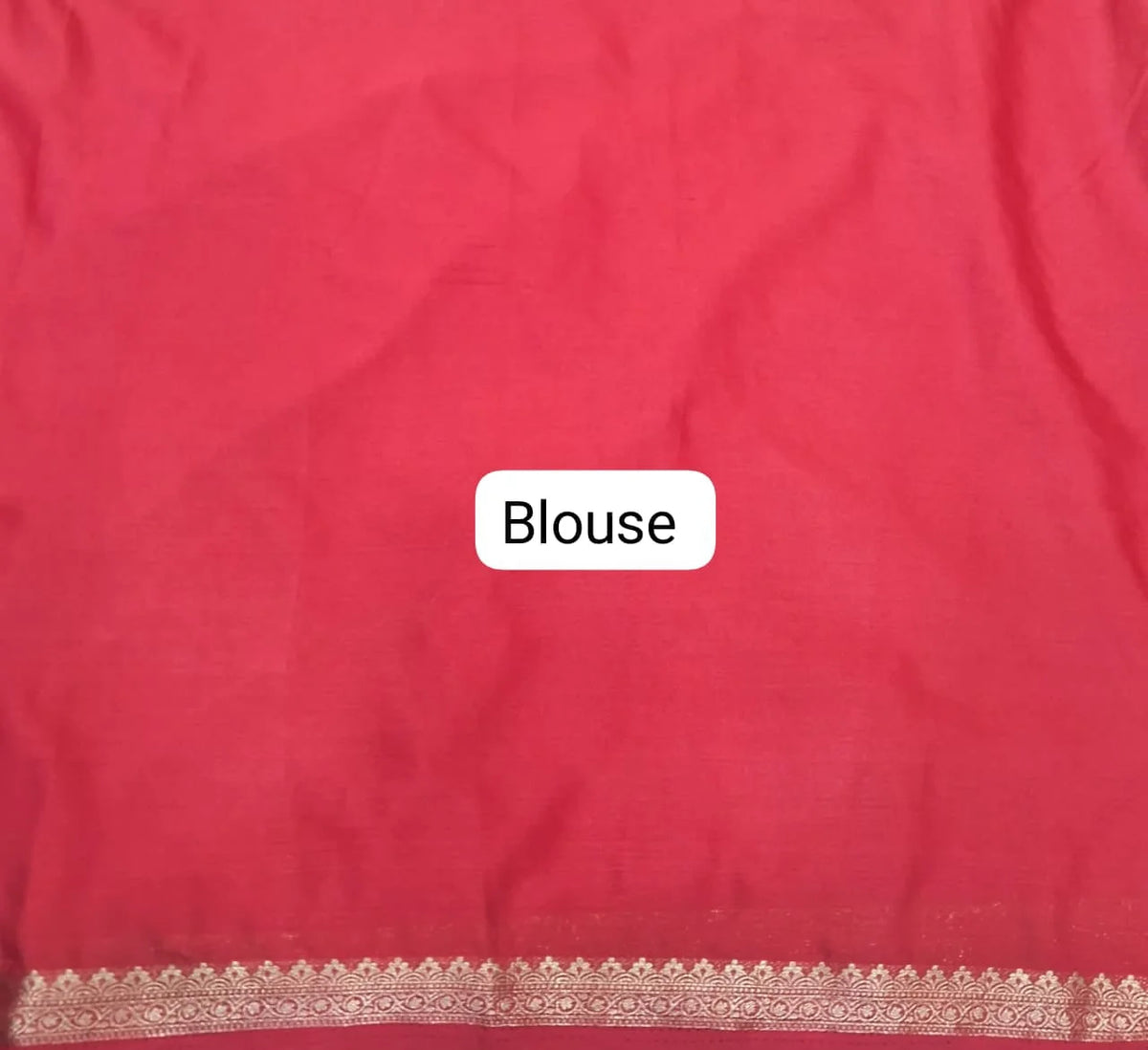 Red Mysore Crepe Semi Silk Saree Blouse