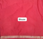 Red Mysore Crepe Semi Silk Saree Blouse