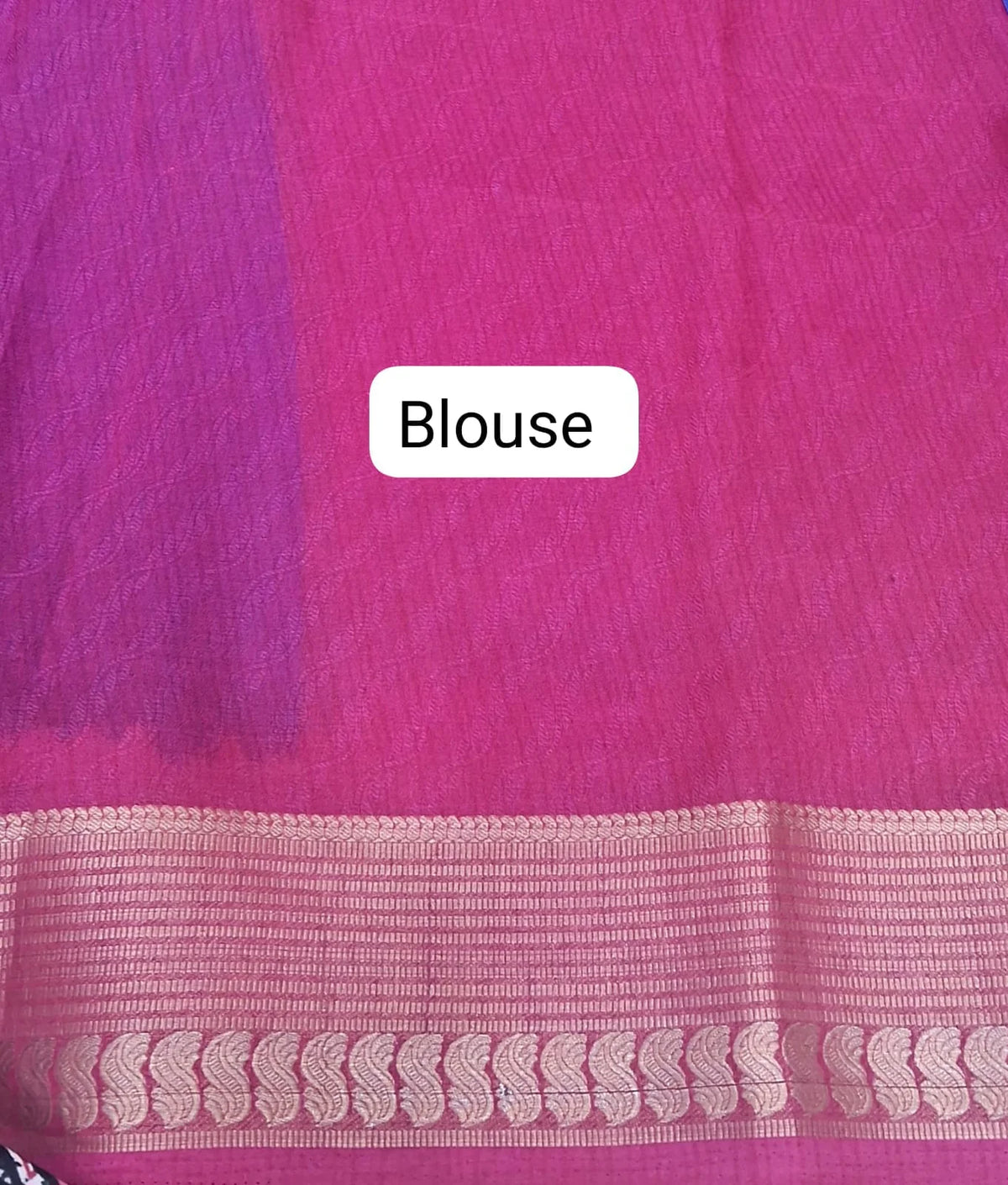 Royal Blue Plain Crepe Silk Saree blouse