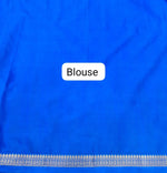 Ocean Blue Mysore Crepe Semi Silk Saree blouse