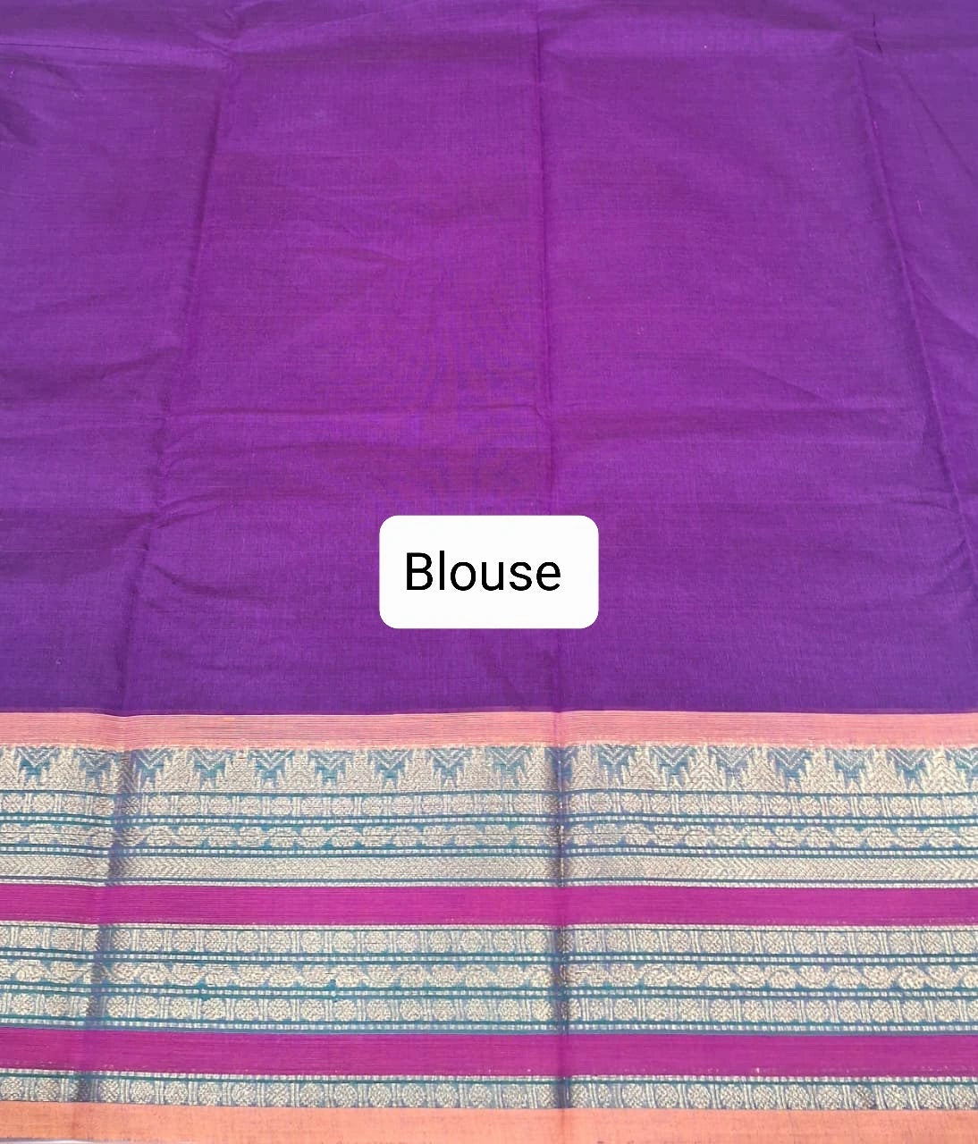 Dark purple Chettinad cotton saree Blouse