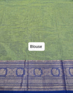 Olive green Chettinad cotton saree Blouse