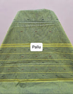 Olive green Chettinad cotton saree Pallu