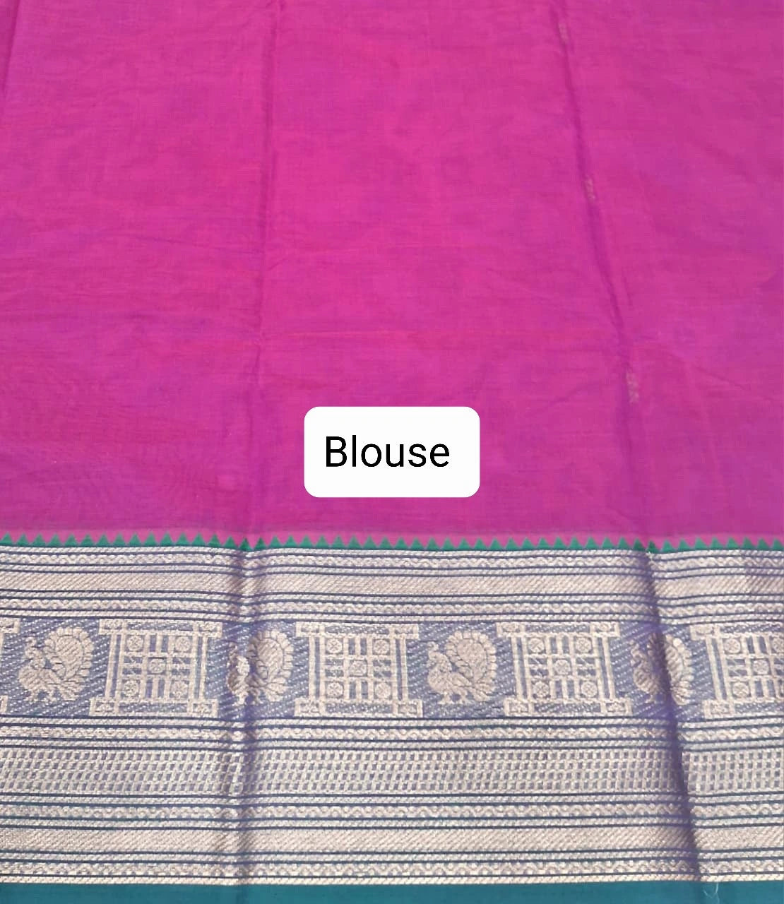 Deep magenta Chettinad cotton saree Blouse