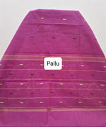 Deep magenta Chettinad cotton saree Pallu