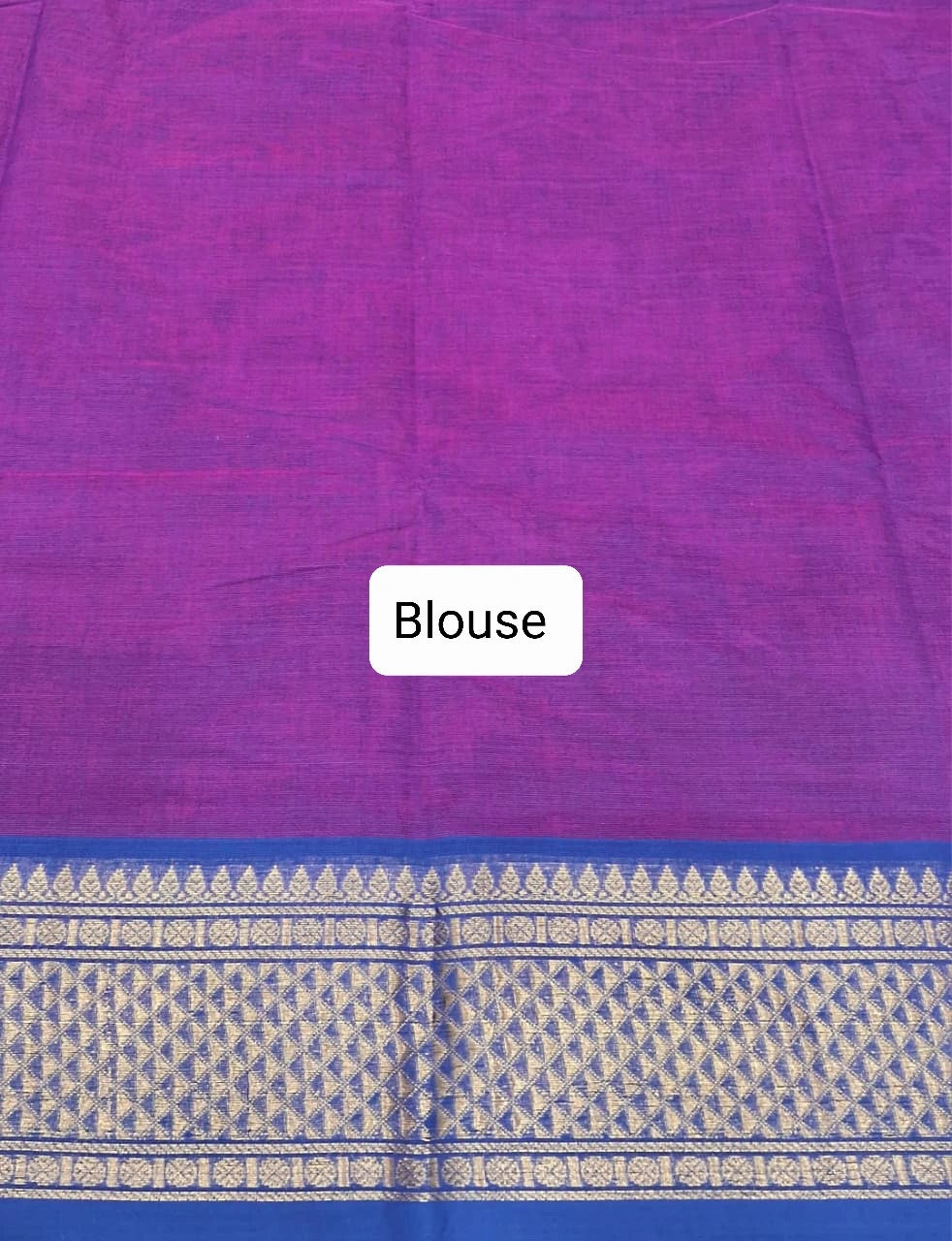 Deep purple Chettinad cotton saree Blouse